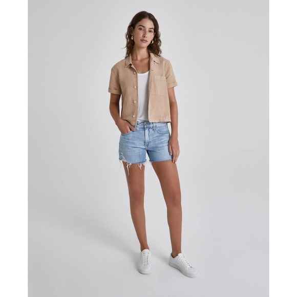 AG Adriano Goldschmied Women's Denim Hailey Ex-Boyfriend Roll-up Short Sz 26R